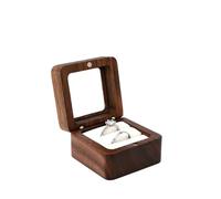 KJBDQQH Caja para Anillos de Boda Joyero de Madera con Soporte Interior Suave for Recoger Joyas, Organizador de Joyas con Ranura Individual/Doble, Estilo Vintage(8YY804337-5)