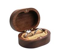 KJBDQQH Caja para Anillos de Boda Joyero de Madera con Soporte Interior Suave for Recoger Joyas, Organizador de Joyas con Ranura Individual/Doble, Estilo Vintage(7HH1108989-C)