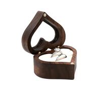 KJBDQQH Caja para Anillos de Boda Joyero de Madera con Soporte Interior Suave for Recoger Joyas, Organizador de Joyas con Ranura Individual/Doble, Estilo Vintage(2SS312789-W)