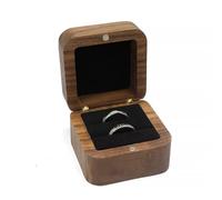 KJBDQQH Caja para Anillos de Boda Joyero de Madera con Soporte Interior Suave for Recoger Joyas, Organizador de Joyas con Ranura Individual/Doble, Estilo Vintage(11JJ108900-2)