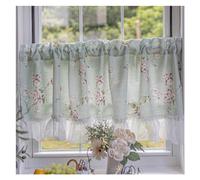 KJBDQQH Cortinas Cocina Cortina Impresa Ventana Cortina Pasillo Medio Tubo rústica Decorativa Cocina Cortinas Cortas(W150XH40cm)