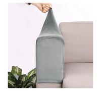 KJBDQQH Cubre Brazos Sofa 2pcs Silver Fox Velvet Elastic Sofa Armrest Gloves Thickened Non-Slip Home Fabric Protection Cover Simple Covers For para Reposabrazos de Sofá(Light Grey)