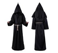 KJBDQQH disfraz de bruja Cloak Halloween Medieval Christian Robes Witch Cape Party Death Ghost Vampire Devil(XXL)