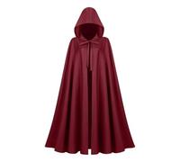 KJBDQQH disfraz de bruja CloakMedieval Women Men Vintage Gothic Hooded Cloak Halloween Witch Wizard(Red)