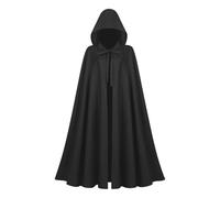 KJBDQQH disfraz de bruja CloakMedieval Women Men Vintage Gothic Hooded Cloak Halloween Witch Wizard(Black)