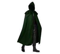 KJBDQQH disfraz de bruja Gothic Style Men's Long Hooded Cloak Costume Spring Autumn Arrival Special Use Clothing(Green,M)