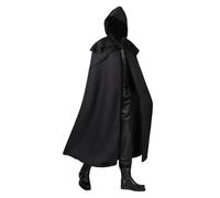 KJBDQQH disfraz de bruja Gothic Style Men's Long Hooded Cloak Costume Spring Autumn Arrival Special Use Clothing(Black,4XL)