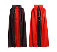 KJBDQQH disfraz de bruja Halloween Cloak for Adults Black and Red Stand-up Collar Death Costume Party(Stand1,140CM)