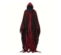 KJBDQQH disfraz de bruja Halloween Cloak Skeleton Clothes Mask Ghost House Chamber Of Secrets Dressing Up(Red)