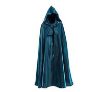 KJBDQQH disfraz de bruja Halloween Party Middle Ages Cloak Gothic Long Cape(Dark Blue)