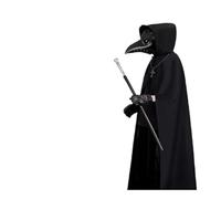KJBDQQH disfraz de bruja Halloween Plague Doctor Mask And Cloak Costume Props Long Nose Beak Leather Masks(6pcs)