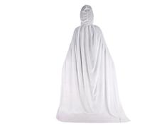 KJBDQQH disfraz de bruja Hood Cloa Long Cape Halloween Party Women Men Adult Mage Witchcraft Wicca Robe Conceal(White,70cm)
