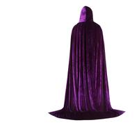 KJBDQQH disfraz de bruja Hood Cloa Long Cape Halloween Party Women Men Adult Mage Witchcraft Wicca Robe Conceal(Purple,130cm)