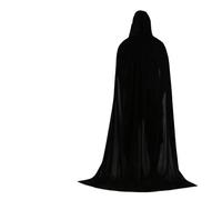 KJBDQQH disfraz de bruja Hood Cloa Long Cape Halloween Party Women Men Adult Mage Witchcraft Wicca Robe Conceal(Black,90cm)