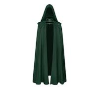 KJBDQQH disfraz de bruja Medieval Cloak Hooded Halloween Witch Gothic Buckled Stand Collar Leather Shoulder Knights(Green,4XL)