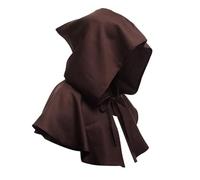 KJBDQQH disfraz de bruja Medieval Monk Church Clergy Costume Men's Hooded Cowl Gown Robe Cape(Coffee Cape,XXL_MEDIEVAL MONK)