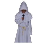 KJBDQQH disfraz de bruja Medieval Monk Church Clergy Costume Men's Hooded Cowl Gown Robe Cape(Color4,XXL_MEDIEVAL MONK)
