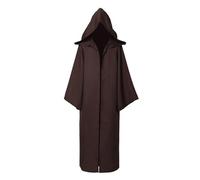 KJBDQQH disfraz de bruja Mens Knight Brown Cloak Robe Hooded Costume Halloween Hood costumes(Khaki,M_STAR WARS)