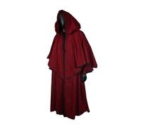 KJBDQQH disfraz de bruja Reaper Cloak Witch Halloween Costume for Women Steampunk Medieval Dress(Red,XL)