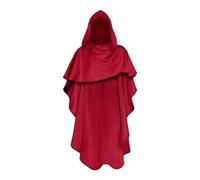 KJBDQQH disfraz de bruja Robe Hood Cowl Cape Witch Costume Adult Wrap Halloween(Wine Red,Non Hood Long 120cm)