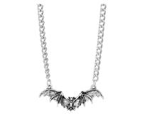 KJBDQQH Gargantilla Punk Bat Pendant Necklace For Men Women Color Goth Punk Halloween Jewelry Accessories Cosplay Wholesale para Uso Diario(Ancient Silver Color)