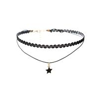 KJBDQQH Gargantilla Punk Black Lace Necklace Punk Style Personalized Lace Collar Lace Gothic Jewelry Accessories para Uso Diario(Color 21)