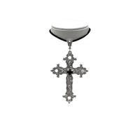 KJBDQQH Gargantilla Punk Goth Limited Black Velvet Cross Choker Bead Necklace Grunge Black Velvet Jewelry Gorgeous Women Punk para Uso Diario(Black)