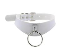KJBDQQH Gargantilla Punk Gothic Choker Goth Collar Punk Black Leather Chokers Harajuku EMO Necklace Chocker Dark Fashion Halloween Accessories para Uso Diario(White)