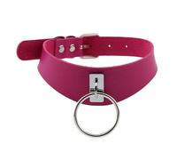 KJBDQQH Gargantilla Punk Gothic Choker Goth Collar Punk Black Leather Chokers Harajuku EMO Necklace Chocker Dark Fashion Halloween Accessories para Uso Diario(Rose Red)