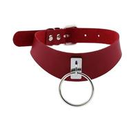 KJBDQQH Gargantilla Punk Gothic Choker Goth Collar Punk Black Leather Chokers Harajuku EMO Necklace Chocker Dark Fashion Halloween Accessories para Uso Diario(Red)
