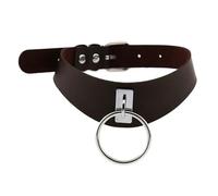 KJBDQQH Gargantilla Punk Gothic Choker Goth Collar Punk Black Leather Chokers Harajuku EMO Necklace Chocker Dark Fashion Halloween Accessories para Uso Diario(Coffee)