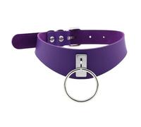 KJBDQQH Gargantilla Punk Gothic Choker Goth Collar Punk Black Leather Chokers Harajuku EMO Necklace Chocker Dark Fashion Halloween Accessories para Uso Diario(Purple)