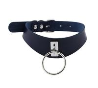 KJBDQQH Gargantilla Punk Gothic Choker Goth Collar Punk Black Leather Chokers Harajuku EMO Necklace Chocker Dark Fashion Halloween Accessories para Uso Diario(Navy)