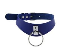 KJBDQQH Gargantilla Punk Gothic Choker Goth Collar Punk Black Leather Chokers Harajuku EMO Necklace Chocker Dark Fashion Halloween Accessories para Uso Diario(Blue)