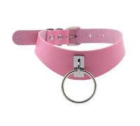 KJBDQQH Gargantilla Punk Gothic Choker Goth Collar Punk Black Leather Chokers Harajuku EMO Necklace Chocker Dark Fashion Halloween Accessories para Uso Diario(Pink)