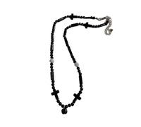 KJBDQQH Gargantilla Punk Grunge Black Star Pendant Beaded Silver Color Chain Choker Necklace For Women Men Goth Charm EMO Jewely Accessory para Uso Diario(Color 04)