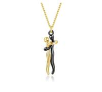 KJBDQQH Gargantilla Punk Hugging Necklace Jewelry Choker Hug Pendant Chain Men Necklaces For Lover Women Couple Men Lady Female Male para Uso Diario(Gold Black)