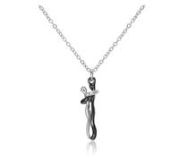 KJBDQQH Gargantilla Punk Hugging Necklace Jewelry Choker Hug Pendant Chain Men Necklaces For Lover Women Couple Men Lady Female Male para Uso Diario(Black Silver)