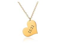 KJBDQQH Gargantilla Punk Necklace Angel Number Charms Pendant Bar Necklaces For Women Men Heart Choker Stainless Steel Jewelry Couple para Uso Diario(N04153G)