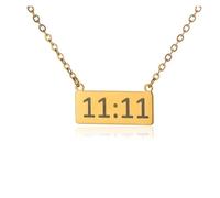 KJBDQQH Gargantilla Punk Necklace Angel Number Charms Pendant Bar Necklaces For Women Men Heart Choker Stainless Steel Jewelry Couple para Uso Diario(N04158G)