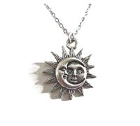 KJBDQQH Gargantilla Punk Necklace Charm Celestial Jewelry Dainty Love Friendship Soulmate Statement Punk Pendant Women Men para Uso Diario(70cm_Silver Plated)