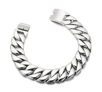 KJBDQQH Gargantilla Punk Punk Men's Women's Stainless Steel Necklace Heavy Larger Necklace Curb Cuban Chain Choker Jewelry para Uso Diario(37cm_31MM_Dark Gold)