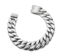 KJBDQQH Gargantilla Punk Punk Men's Women's Stainless Steel Necklace Heavy Larger Necklace Curb Cuban Chain Choker Jewelry para Uso Diario(40cm_20MM_Silver)