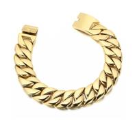 KJBDQQH Gargantilla Punk Punk Men's Women's Stainless Steel Necklace Heavy Larger Necklace Curb Cuban Chain Choker Jewelry para Uso Diario(50cm_31MM_Dark Gold)