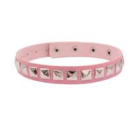 KJBDQQH Gargantilla Punk Punk Rock Black Leather Choker Square Rivet Stud Collar Necklace For Women Men Girls Gothic Jewelry Cosplay para Uso Diario(Pink)