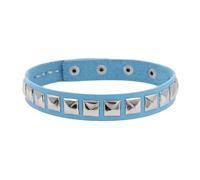 KJBDQQH Gargantilla Punk Punk Rock Black Leather Choker Square Rivet Stud Collar Necklace For Women Men Girls Gothic Jewelry Cosplay para Uso Diario(Blue)