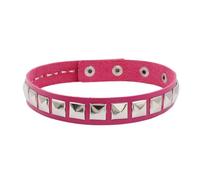 KJBDQQH Gargantilla Punk Punk Rock Black Leather Choker Square Rivet Stud Collar Necklace For Women Men Girls Gothic Jewelry Cosplay para Uso Diario(Rose Red)