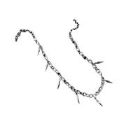 KJBDQQH Gargantilla Punk Rivet Necklace For Man Woman Titanium Steel Cone Pendant Sweater Chain Choker Jewelry Punk Male Cool Accessories para Uso Diario(A Short)