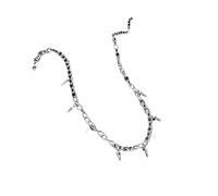 KJBDQQH Gargantilla Punk Rivet Necklace For Man Woman Titanium Steel Cone Pendant Sweater Chain Choker Jewelry Punk Male Cool Accessories para Uso Diario(B Short)
