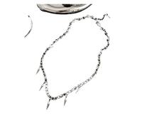 KJBDQQH Gargantilla Punk Rivet Necklace For Man Woman Titanium Steel Cone Pendant Sweater Chain Choker Jewelry Punk Male Cool Accessories para Uso Diario(A Long)